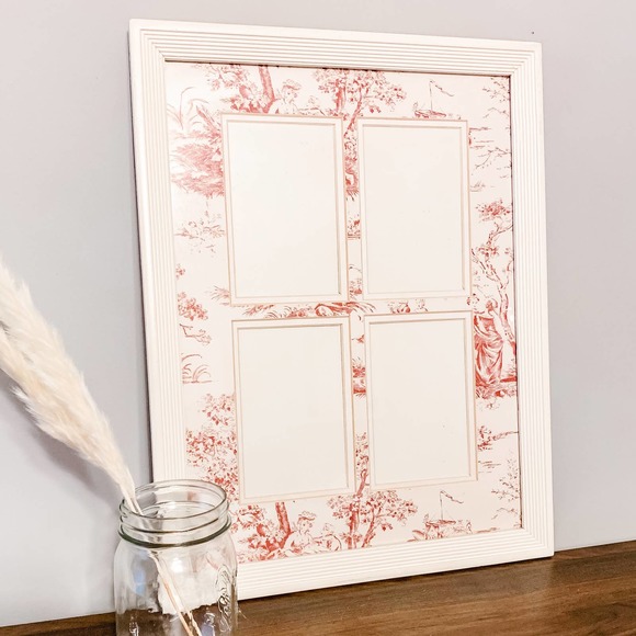 Vintage Other - Vintage White & Red Victorian Style 4 Photo Frame